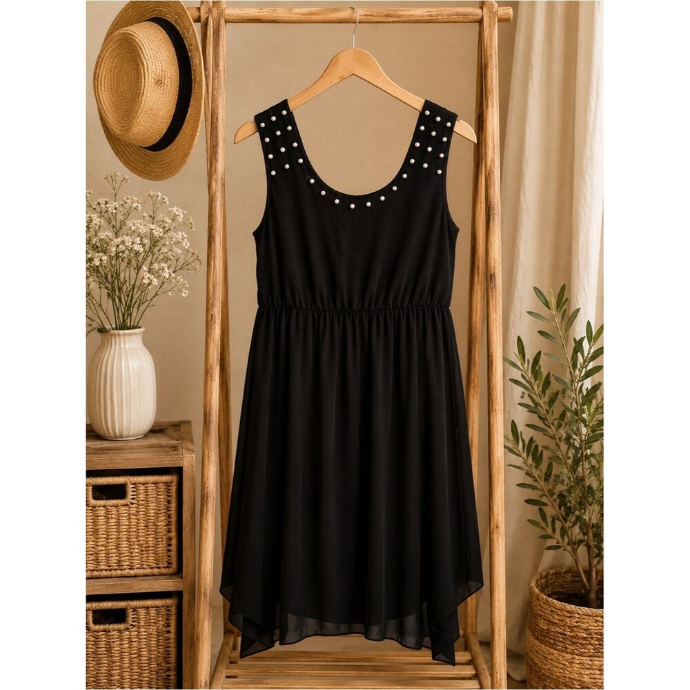 Torrid Black Empire Waisted Studded Strappy Chiffon Dress Size 1/1X 14-16